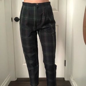 Green plaid pants